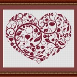 grille broderie coeur gratuite