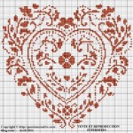 grille broderie coeur gratuite