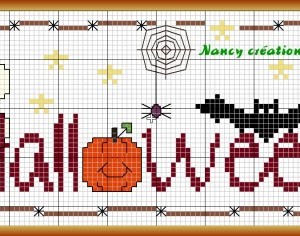 grille broderie halloween