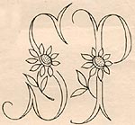 patron pour broderie initiales