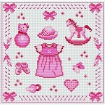 grille broderie naissance fille