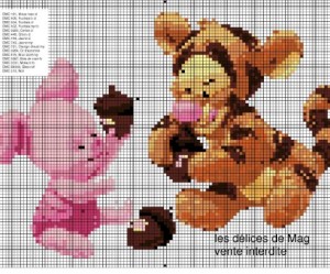 grille broderie tigrou gratuite
