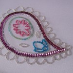 motif broderie avec perles