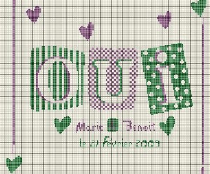 grille broderie coussin mariage