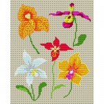 modèle broderie orchidee