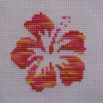 motif broderie hibiscus