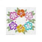 motif broderie hibiscus