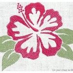 motif broderie hibiscus