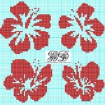 motif broderie hibiscus