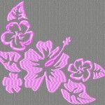 motif broderie hibiscus