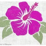 motif broderie hibiscus