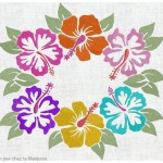 motif broderie hibiscus