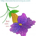 motif broderie hibiscus