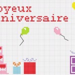 grille broderie joyeux anniversaire