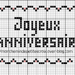 grille broderie joyeux anniversaire