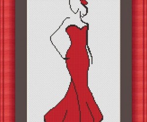 grille broderie rouge