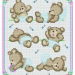 grille broderie petit ours brun