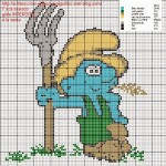 grille broderie schtroumpf