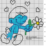 grille broderie schtroumpf