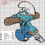 grille broderie schtroumpf