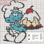 grille broderie schtroumpf