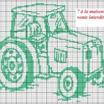 grille broderie un tracteur
