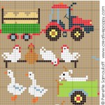 grille broderie un tracteur