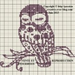 grille broderie chouette