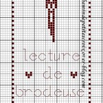 grille broderie marque page