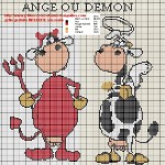 grille broderie vache