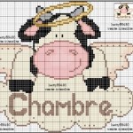 grille broderie vache