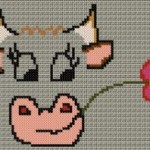 grille broderie vache