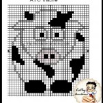 grille broderie vache