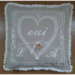 modèle broderie coussin de mariage