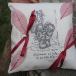 modèle broderie coussin de mariage