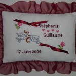 modèle broderie coussin de mariage