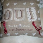 modèle broderie coussin de mariage
