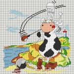 modèle broderie vache