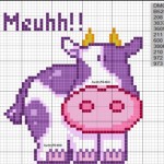 modèle broderie vache