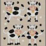 modèle broderie vache