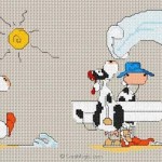 modèle broderie vache