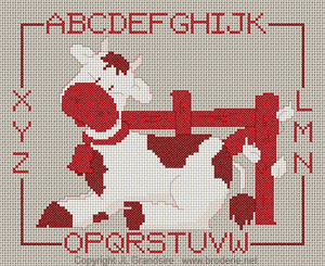 modèle broderie vache