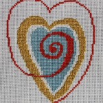 modèle coeur en broderie