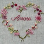 modèle coeur en broderie