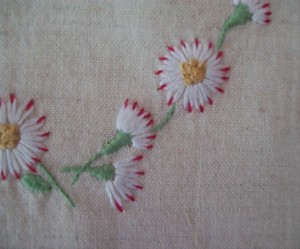 modèle coeur en broderie