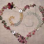 modèle coeur en broderie