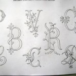 motif lettre broderie