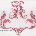motif lettre broderie