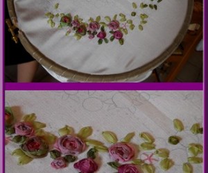 modèle broderie au ruban de soie